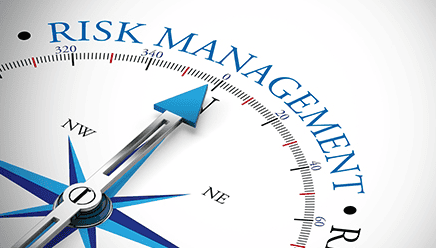 Business compass illustrating risk management and strategic planning.
