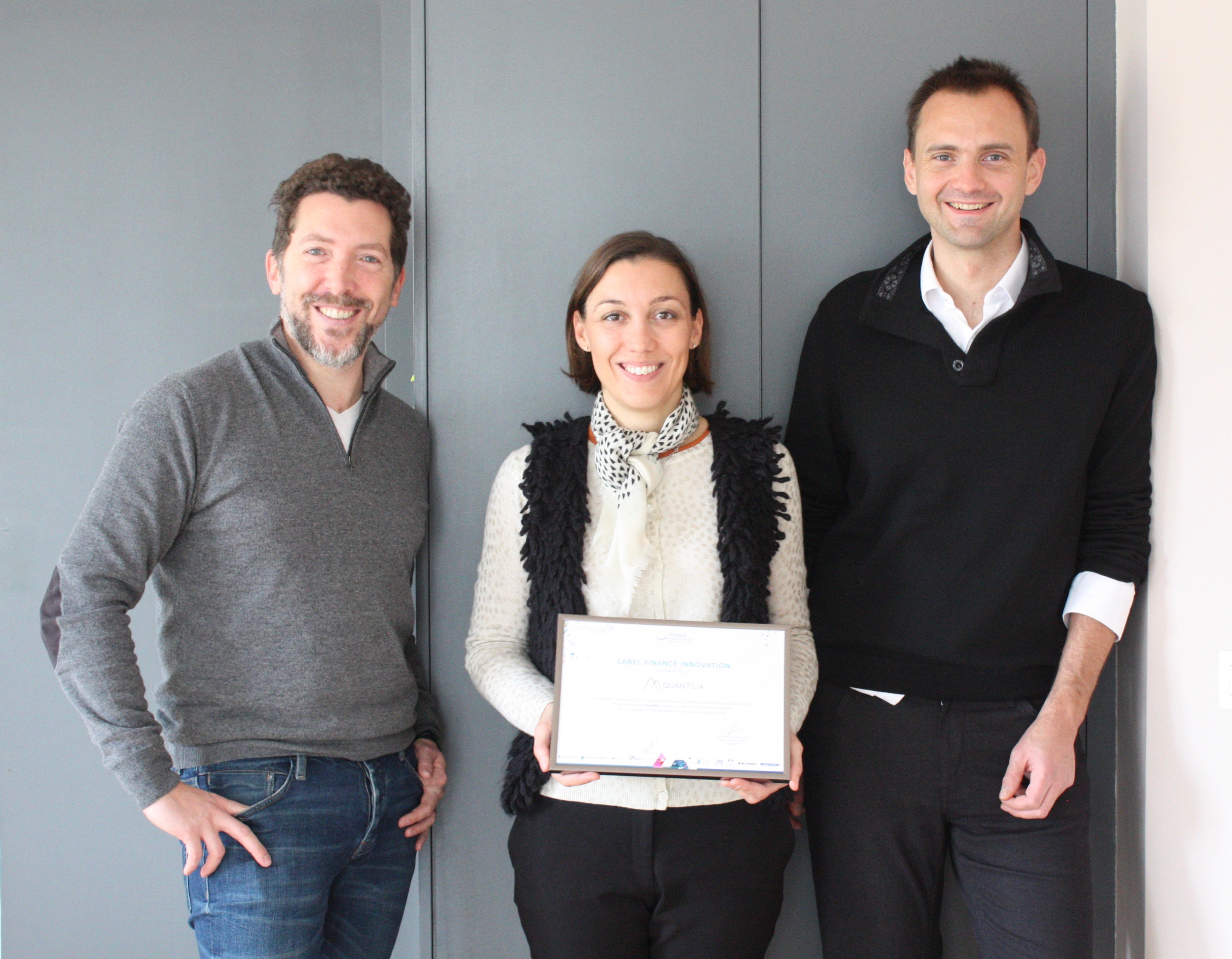 Quantilia co-founders with Finance Innovation certificate
