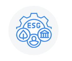 Quantilia platform logo with ESG, data, and analytics icons.