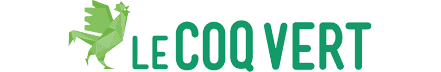 Eco-friendly logo of Le Coq Vert with a green rooster design.