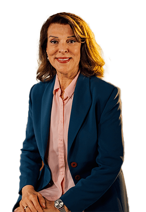 Professional woman in business attire representing corporate and endowment investments.