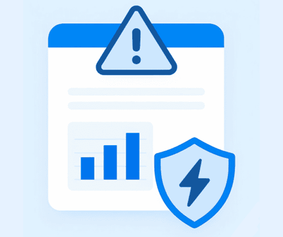 Portfolio Monitoring Alert with Data and Security Icon.