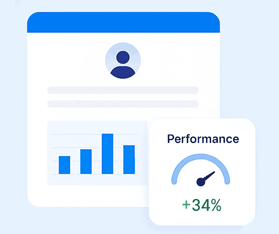 Digital dashboard showing portfolio performance and analytics.