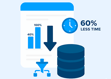 Digital dashboard showing data analysis and time savings in portfolio reporting.